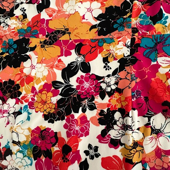 Maggy London Women's 6 Multicolored Floral Sleeveless Lined Midi Sheath Dress - Picture 11 of 14